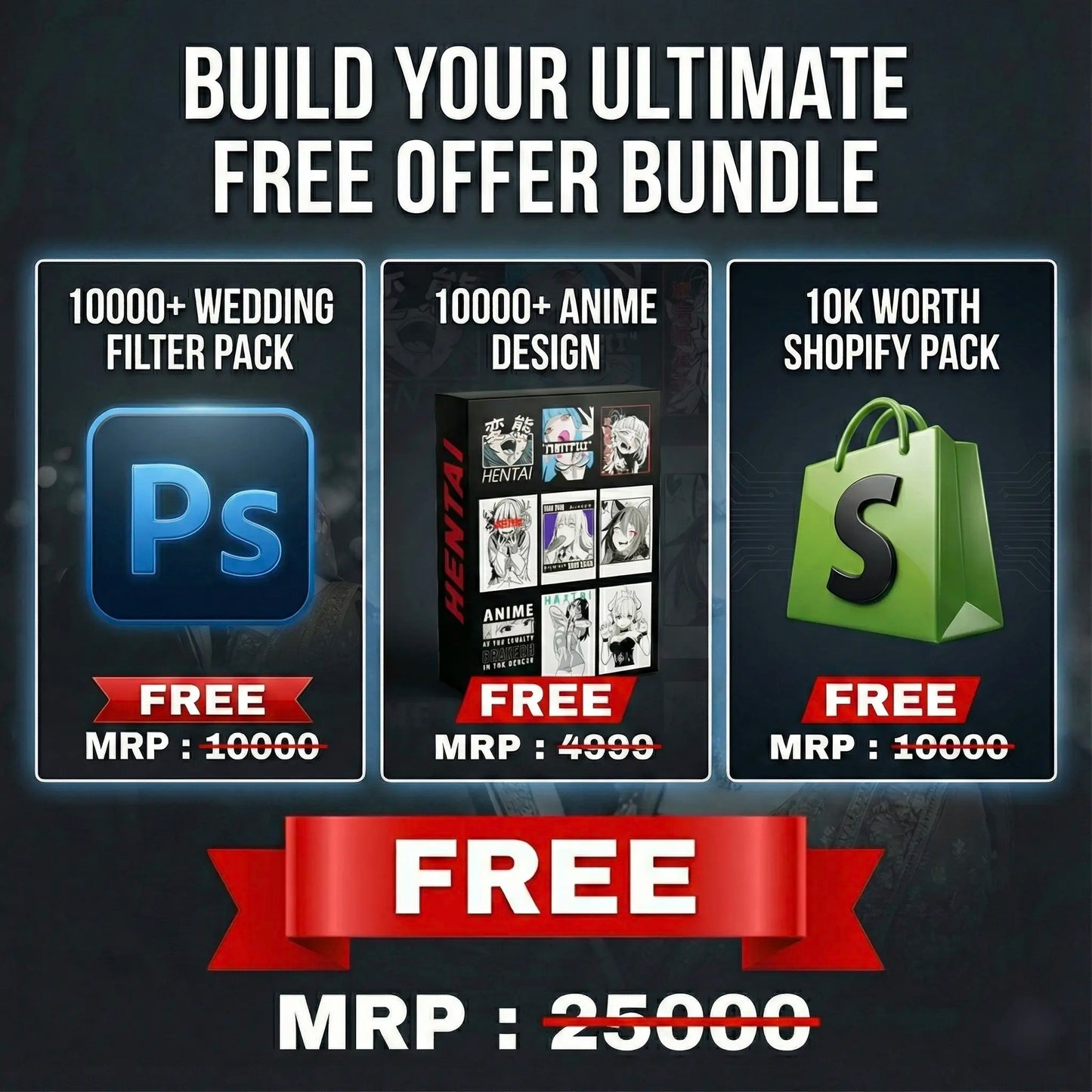 10k plus anime design+Shopify paid theme +photoshop wedding pack